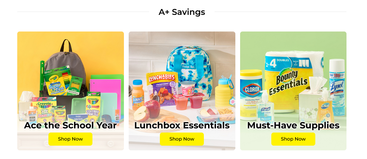 A+ Savings — back to school module