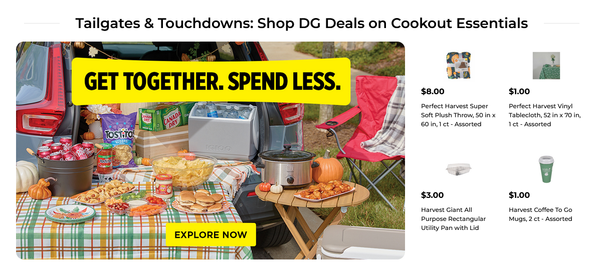 Get Together. Spend Less. — tailgate campaign module