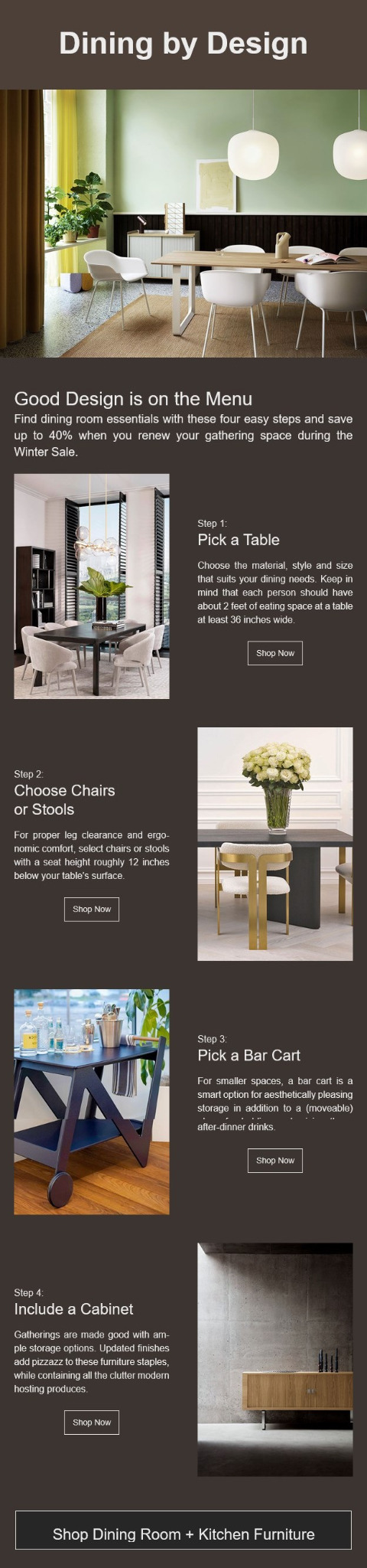 Dining by Design — Winter Sale
