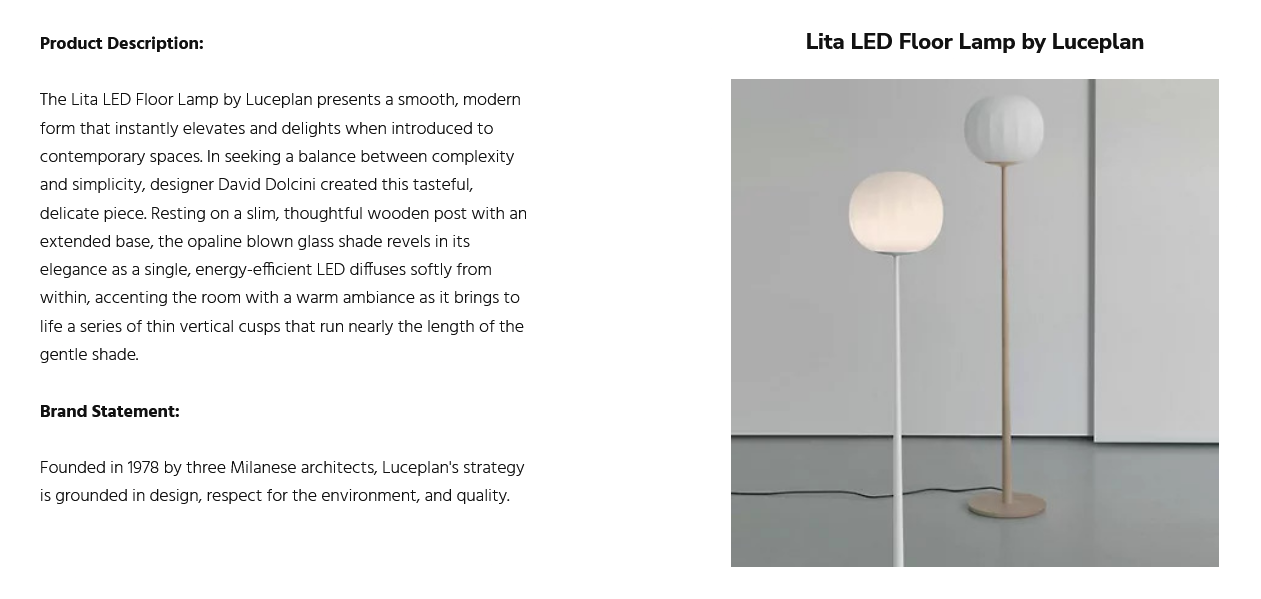 Lita LED Floor Lamp by Luceplan